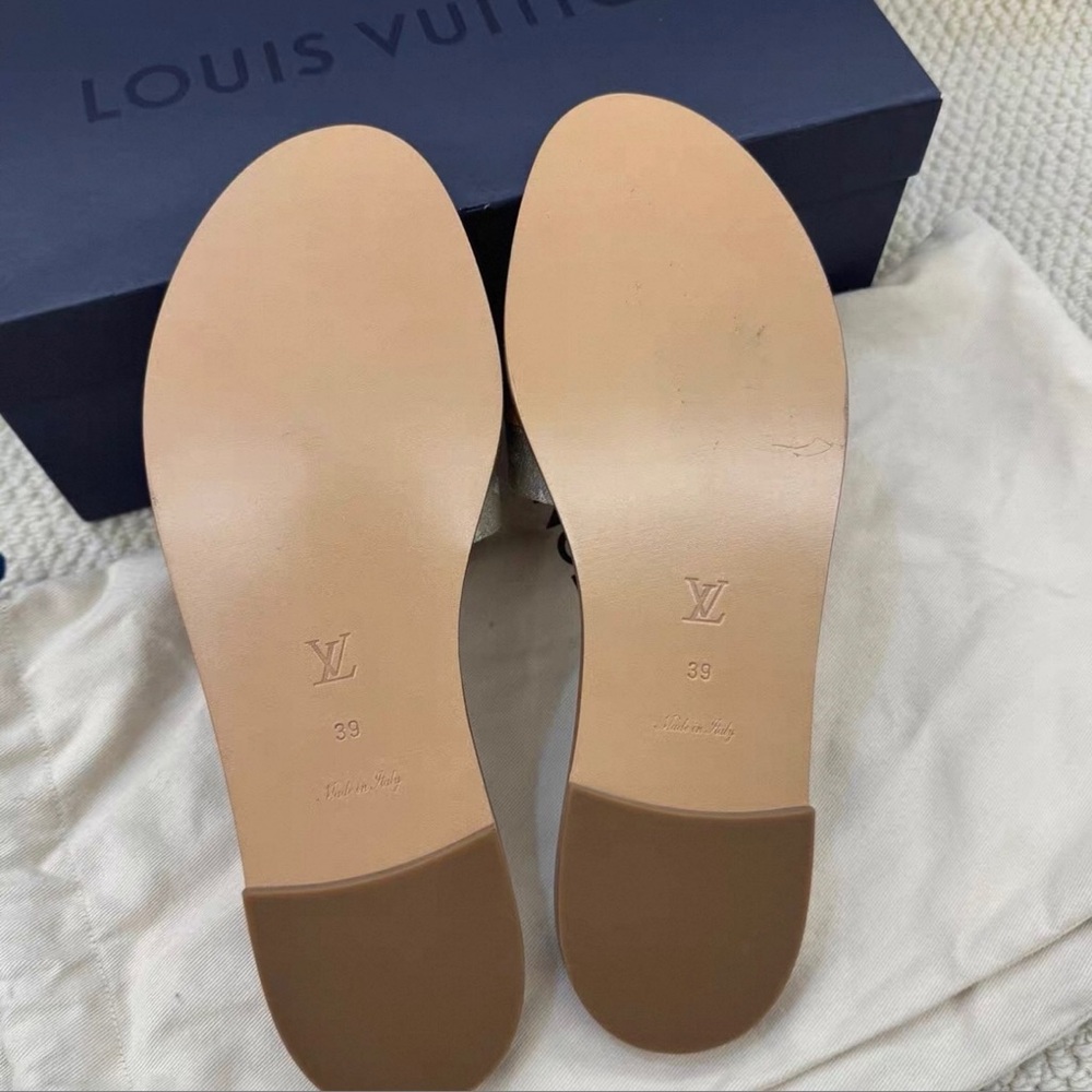 Louis Vuitton Beige and Cream Slide Sandals - Picture 7 of 7